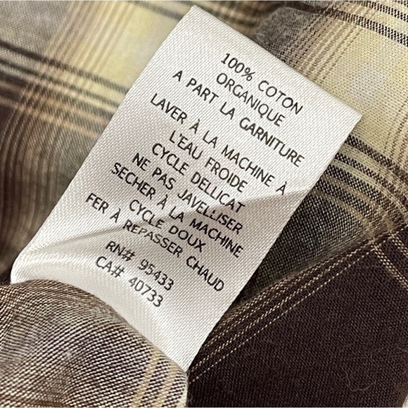 Horny Toad Brown Plaid Flannel Shirt Dress Tunic Organic Cotton Medium - Picture 7 of 8